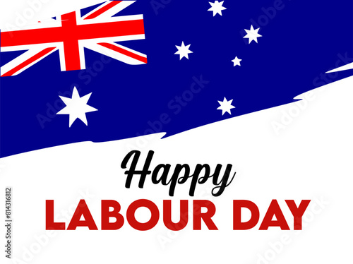 happy australian workers day with australian flag