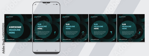 Set of LinkedIn carousel post, social media Instagram carousel post, modern and editable business carousel template design
