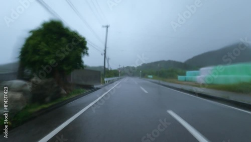 Driving In Ferocious Wind And Rain As Hurricane Makes Landfall - Infa photo