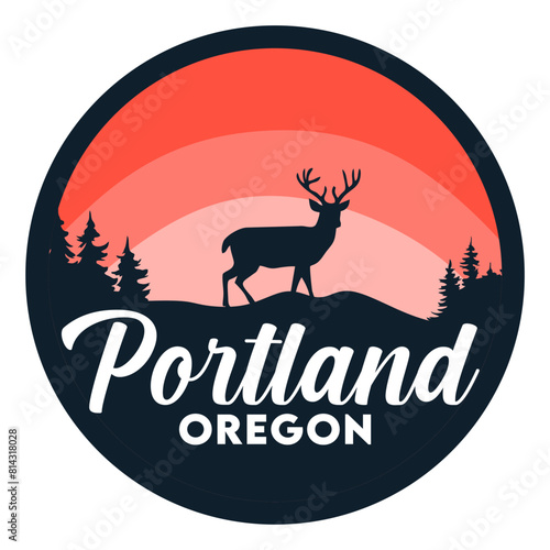 portland oregon with natural views and red skies