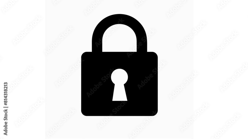 A black padlock icon on a white background. The lock is closed and has a keyhole in the center. A black padlock icon on a white background. The lock is closed and has a keyhole in the center.