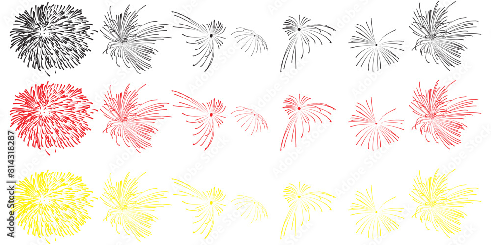 Vetor de Firework Design. Hand Drawn Fireworks Stock Vector Exploding ...