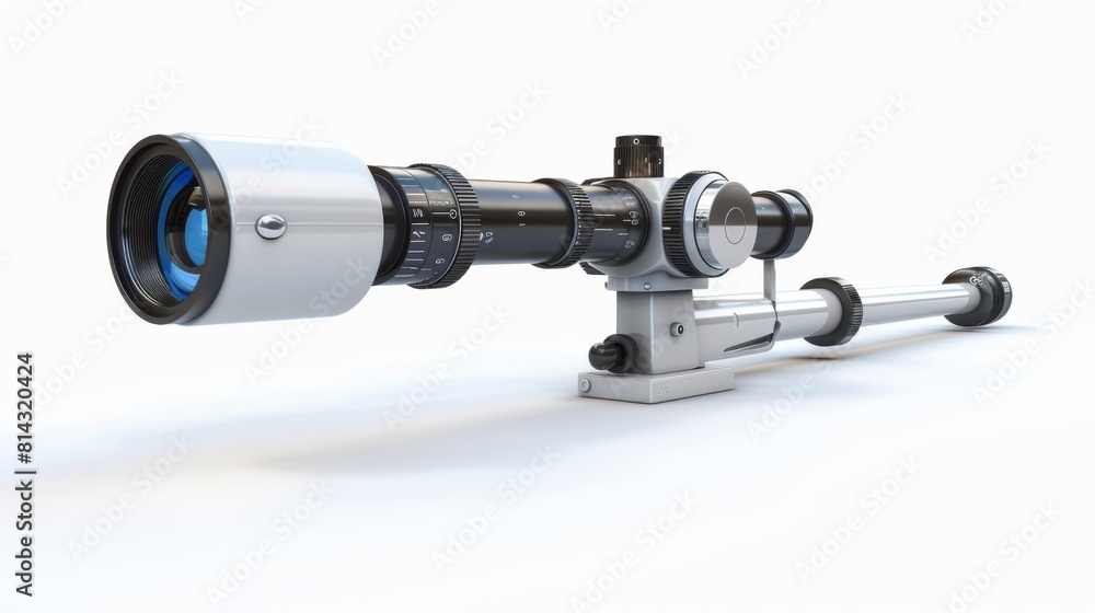An ophthalmoscope used by eye specialists, isolated on white for detail. An ophthalmoscope used by eye specialists, isolated on white for detail.