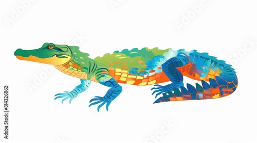 Abstract Art of a Colorful Alligator 