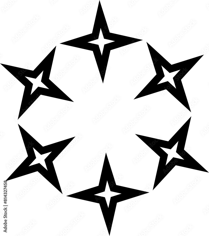 Obraz premium Star round decorative border frames. Design element, ornament