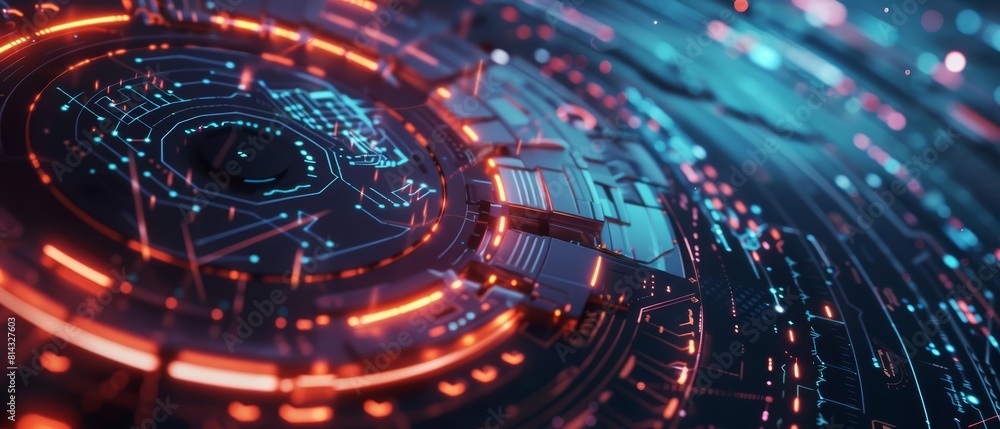 Fototapeta premium Closeup of Futuristic concept technology