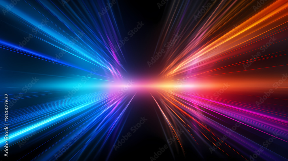 High speed light effect background with colorful energy and explosion rays High speed light effect background with colorful energy and explosion rays