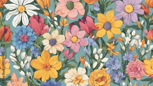 Wallpaper Mural flower pattern - 81 Torontodigital.ca