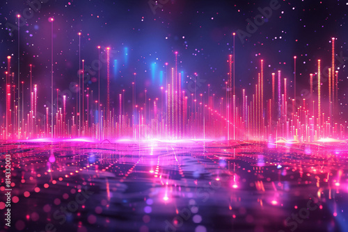 Data technology background  music sound wave abstract background concept illustration