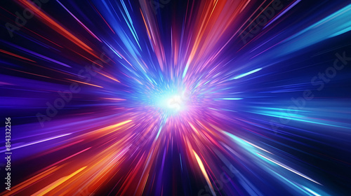 Abstract light background, realistic neon lines background illustration design