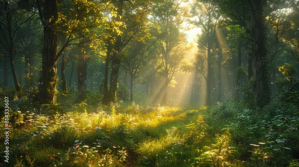 Illuminate a tranquil forest glade bathed in soft, dappled light, inviting viewers to escape the chaos of the world and find solace in nature. Illuminate a tranquil forest glade bathed in soft, dappled light, inviting viewers to escape the chaos of the world and find solace in nature.
