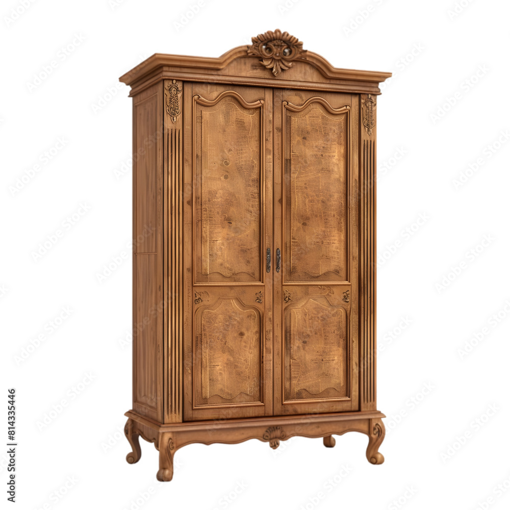 Wooden Wardrobe Isolated on transparent background Wooden Wardrobe Isolated on transparent background