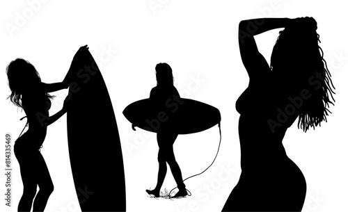 surfistas, contraluz, vector, tabla, surf, mar, atardecer, mujer surfista, silueta, tablista, ilustracion, arte surf, rosa, surfista en la playa, chica surf, mujer