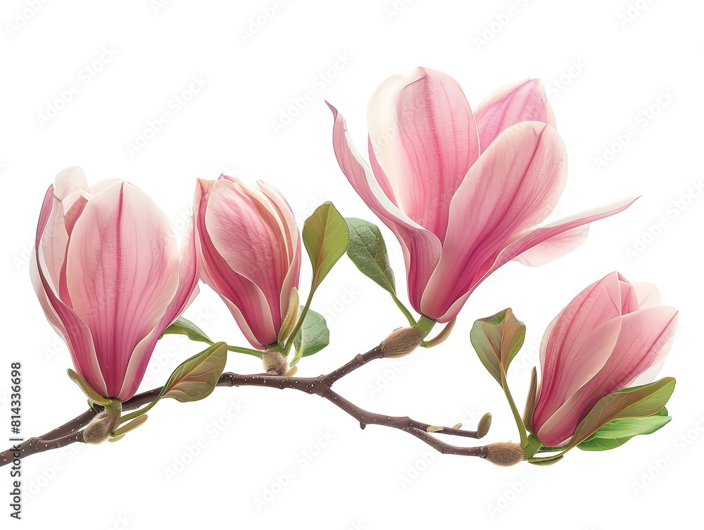 magnolia on isotate white back background magnolia on isotate white back background