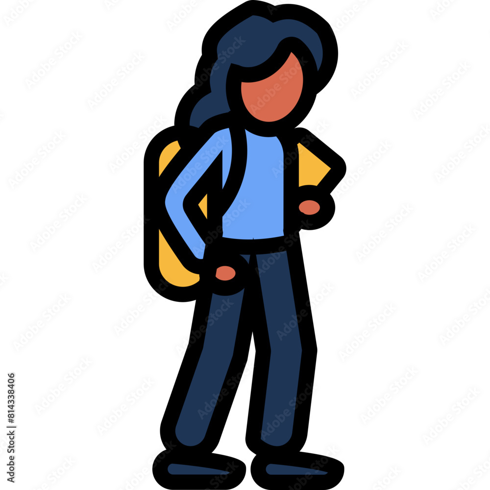 Fototapeta premium Student Colored Outline Icon Design Vector