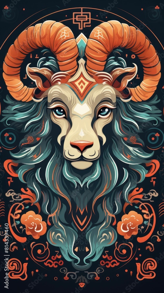 Detailed artistic illustration of an Aries ram, adorned with vibrant colors and symbolic patterns, perfect for thematic artwork.
Detailed artistic illustration of an Aries ram, adorned with vibrant colors and symbolic patterns, perfect for thematic artwork.
