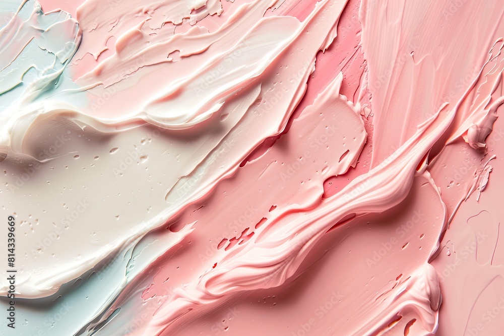 cosmetic smears of creamy texture on a pastel background cosmetic smears of creamy texture on a pastel background