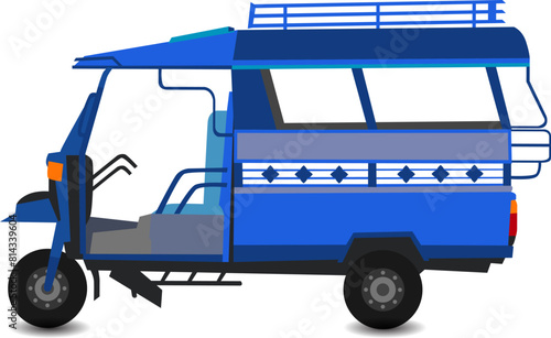 Tuktuk public transportation and tourism symbol icon vector illustrator