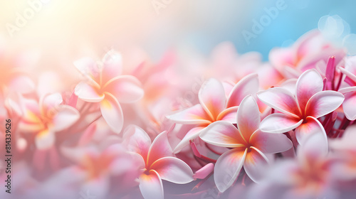 Beautiful pink flowers with blurred background