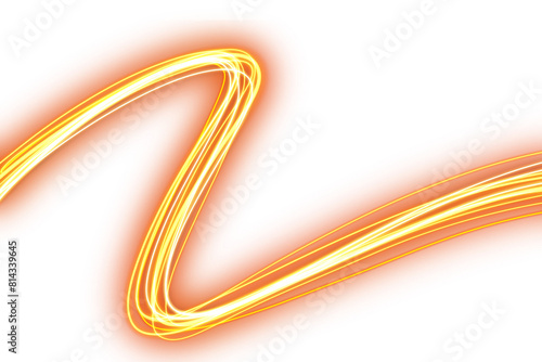 illustration of high speed neon light effect on transparent background