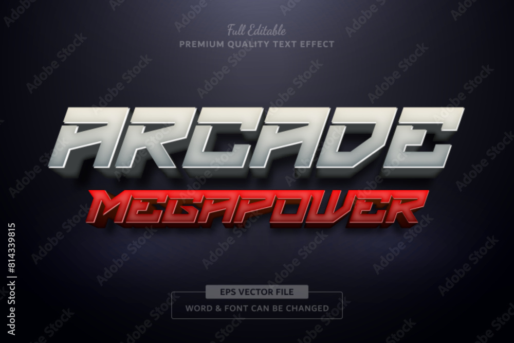 Obraz premium Arcade Game Title editable text effect font style 