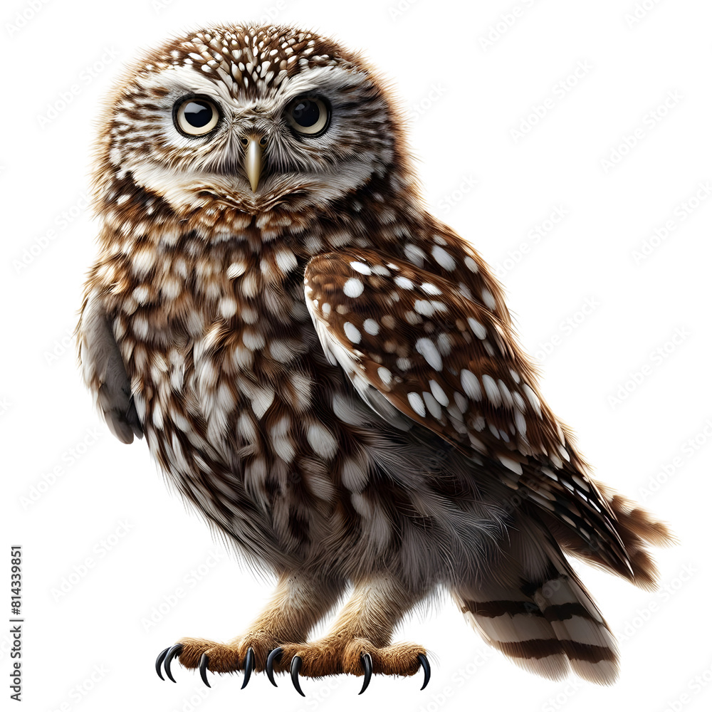 Obraz premium an owl standing, transparent background, animal set