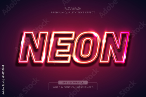 Neon Glow Editable Text Effect Font Style Template
