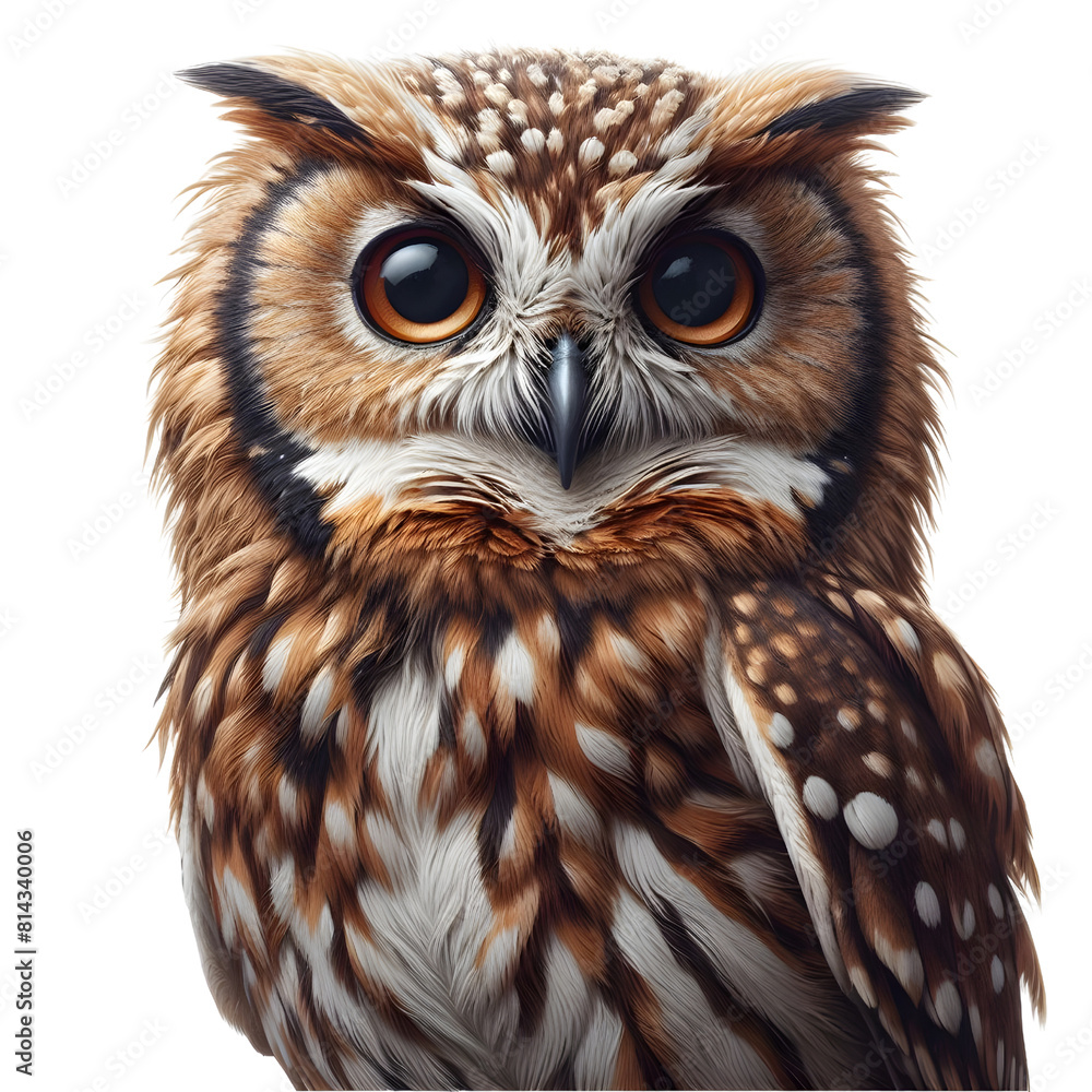 Obraz premium an owl standing, transparent background, animal set