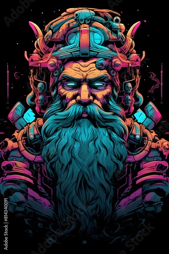 Odysseus the Cunning Hero Portrayed in Streetwear Synthwave Style