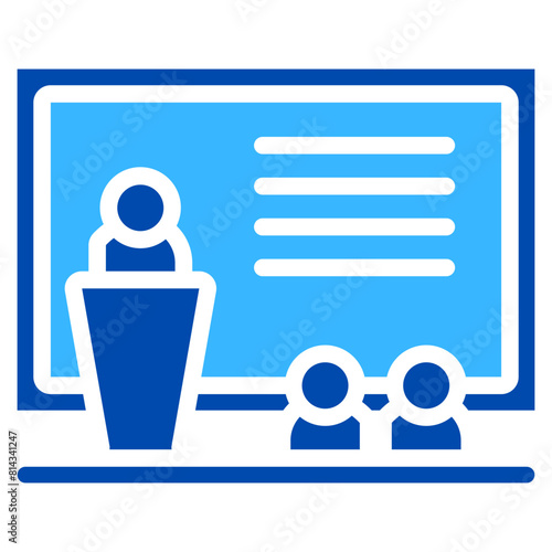 Lecture Solid Color Icon Design Vector