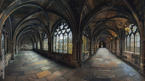 Superb Glasgow University Cloisters panorama photo