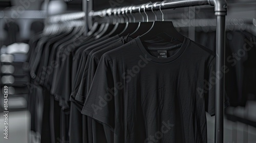  minimalist black t-shirt in urban boutique photo