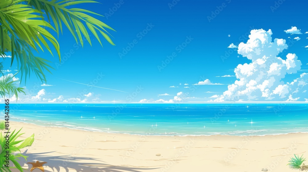 Colorful tropical beach background for summer adverts