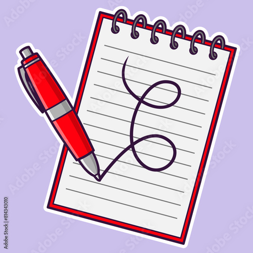 notepad with pen digital sticker