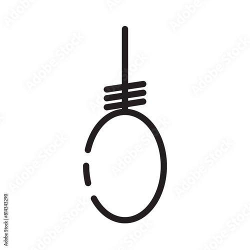Gallow Suicide Medieval Line Icon