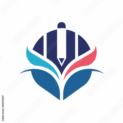 Creative Educational logo vector art illustration with a Book and Pen icon logo design.