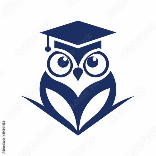 Minimalist Educational logo vector art illustration with a Owl icon logo design.