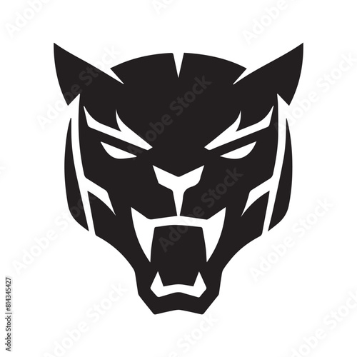 Minimalist black panther logo