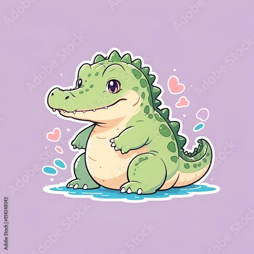 cute cartoon fat crocodile