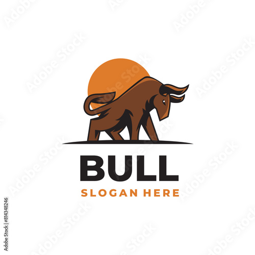 Strong bull modern logo vector