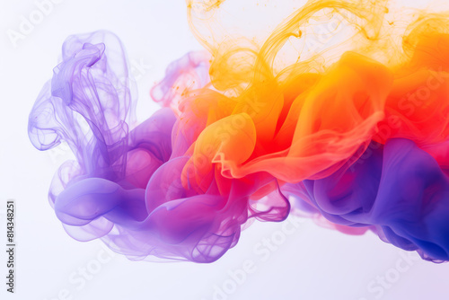 Abstract Purple Orange Ink - made with Generative AI (ID: 814348251)
