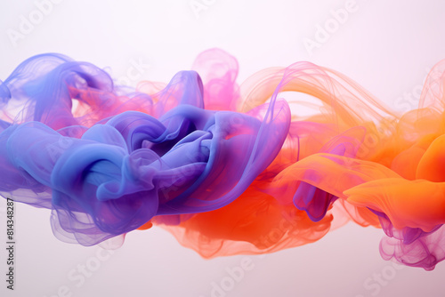Orange and Purple Ink Flow Abstract - made with Generative AI (ID: 814348287)