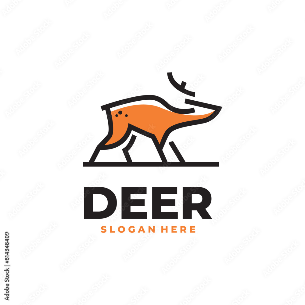Deer line art modern logo vector