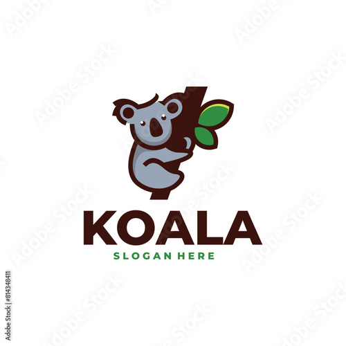 cute koala logo vector