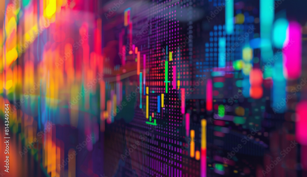 custom made wallpaper toronto digitalCloseup of stock market charts , generative ai