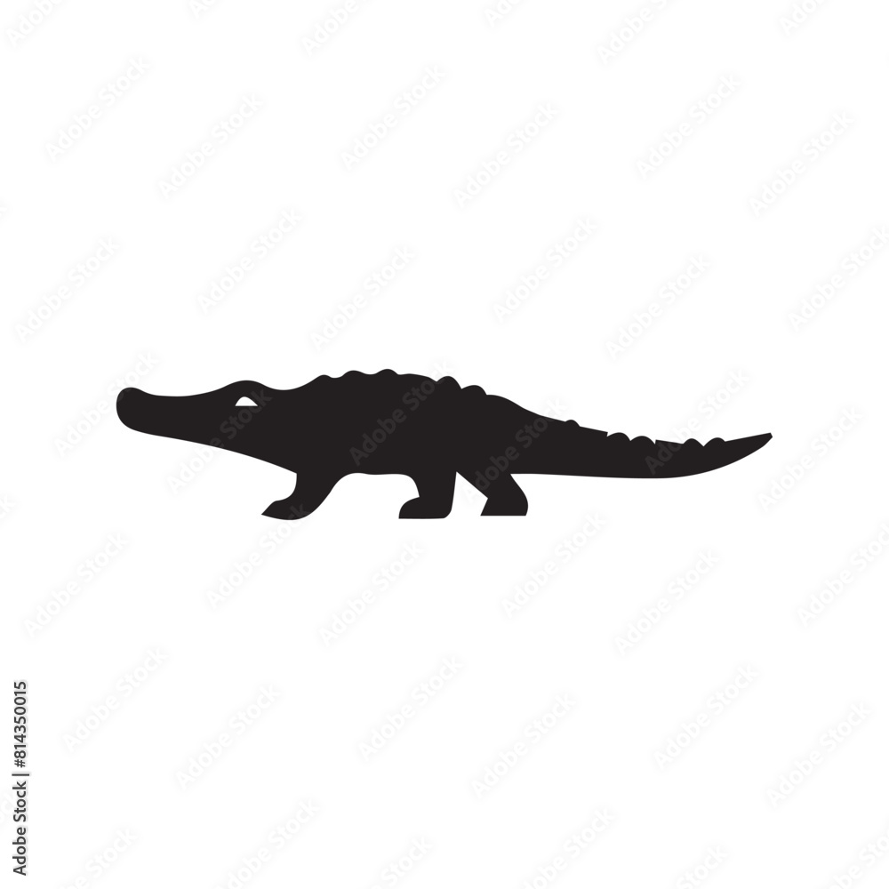 Minimalist crocodile logo on a white background Minimalist crocodile logo on a white background