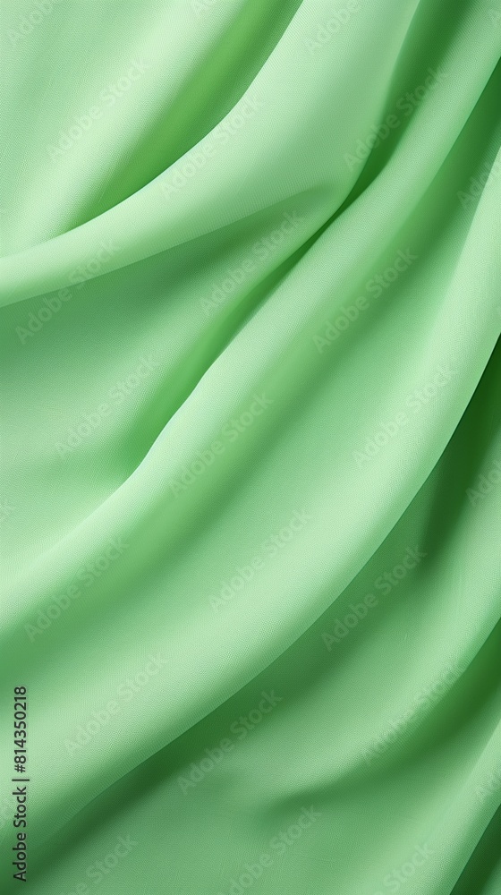 Light green silk fabric with soft folds. Light green silk fabric with soft folds.