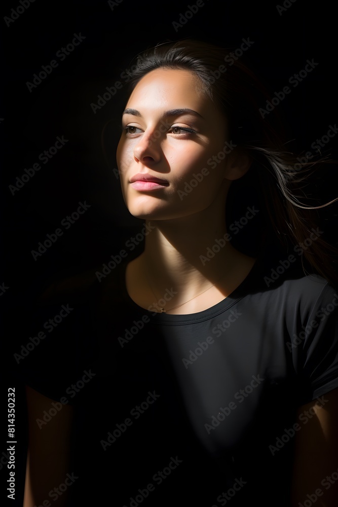 Portrait of a young woman in soft natural light Portrait of a young woman in soft natural light