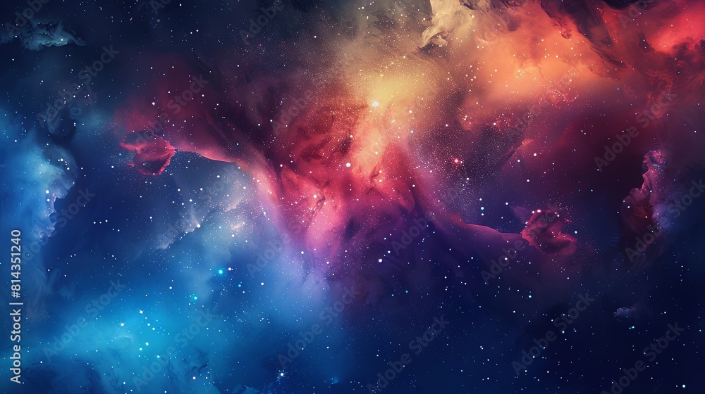 Fototapeta premium water color abstract of space, planets in cosmos, infinity space
