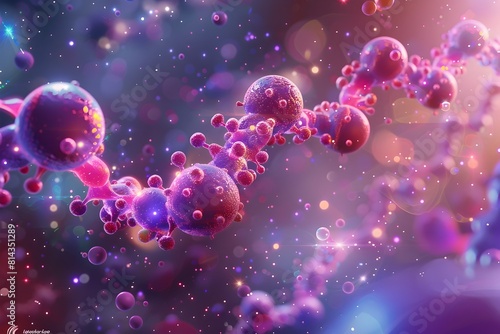 Mesmerizing CG 3D Rendering of Hormone Molecules in a Modern Endocrinology Setting with Vibrant Colors and Textures